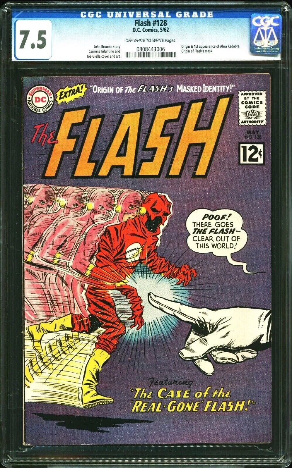 Flash  # 128   CGC 7.5 May 1962    Origin & 1st App. Abra Kadabra
