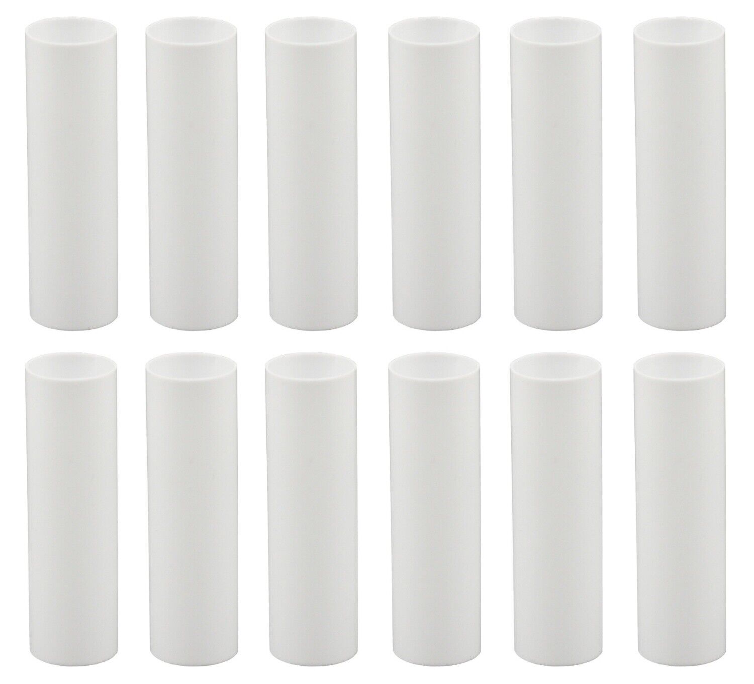 3 Inch White Plastic Candle Cover For Candelabra Base Lamp Sockets, 12 Pieces