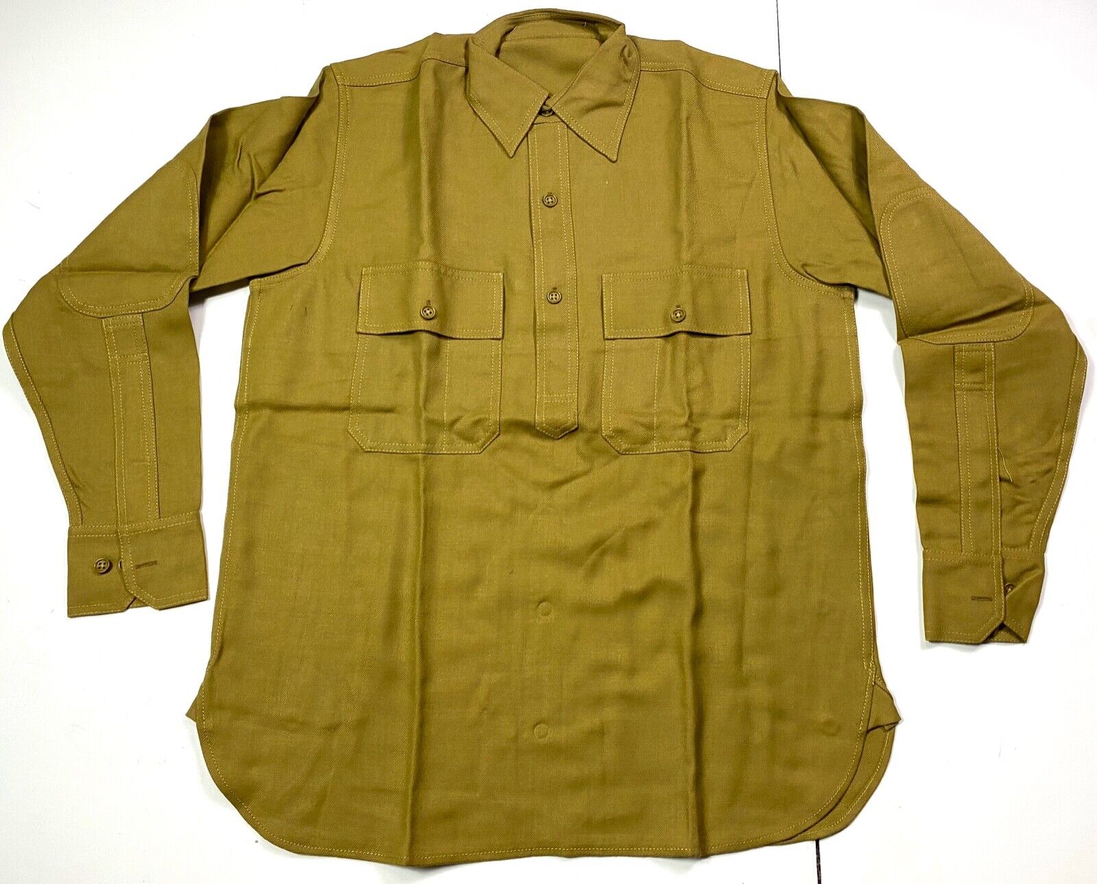 WWI US ARMY M1917 WOOL FLANNEL COMBAT FIELD SERVICE SHIRT-LARGE 44R
