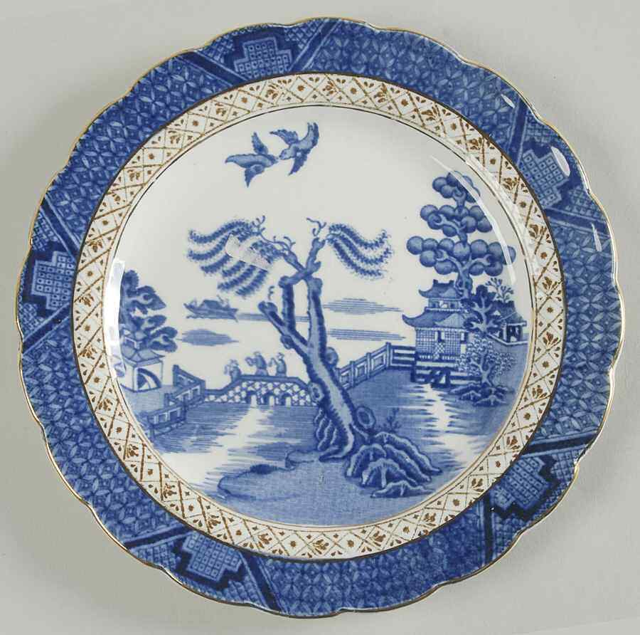 Booths Real Old Willow Blue Dessert Pie Plate 8243734