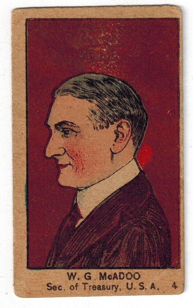 Mayfair Novelty War Leaders WW 1 Trading Card W545  # 4  W.G McADOO 1920