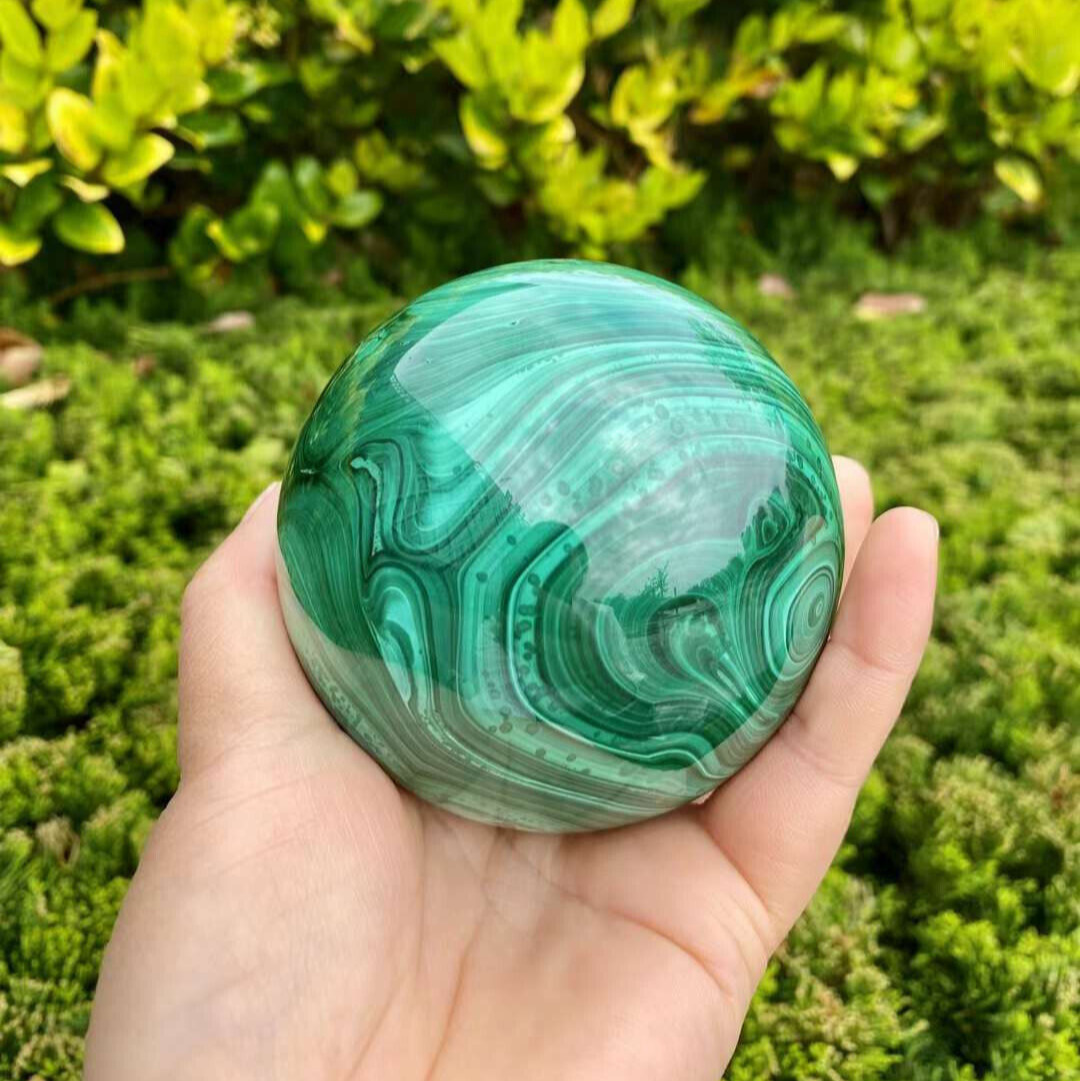 2.74lb  Natural Malachite Quartz Sphere Energy Crystal Ball Reiki Gift Decor Gem