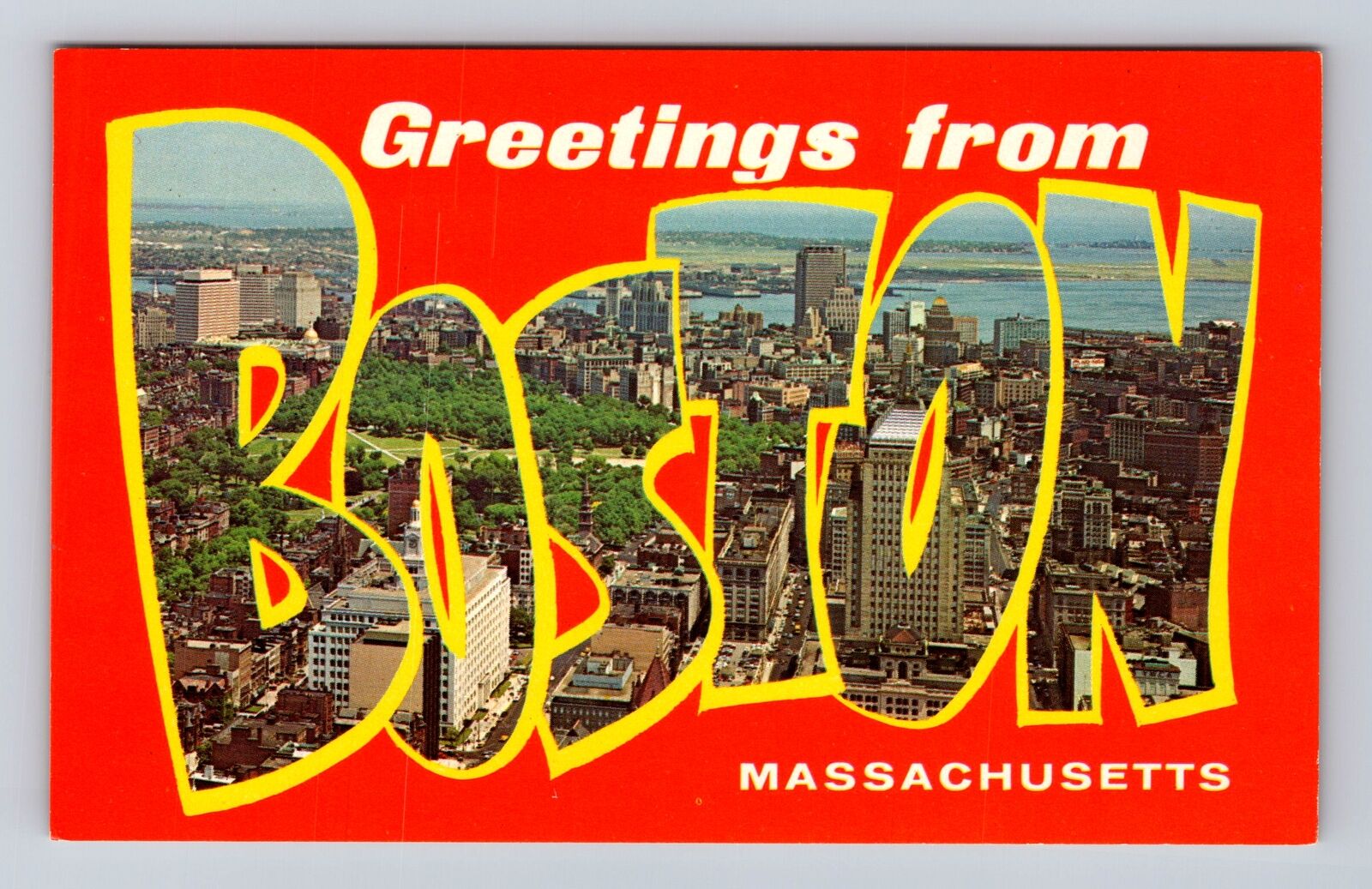 Boston MA-Massachusetts, General Greetings LARGE LETTERS, Vintage Postcard