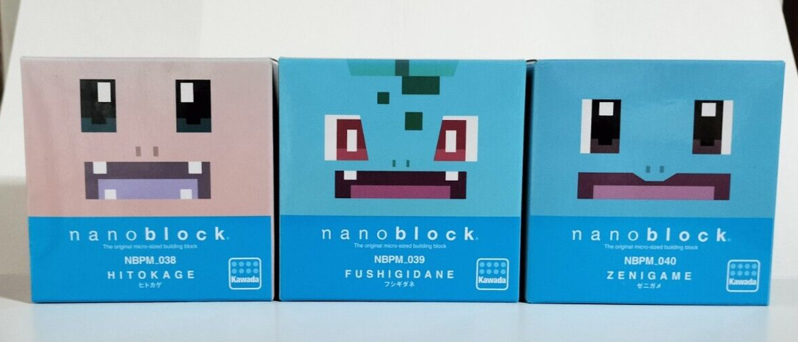 Nanoblock Pokemon Quest Charmander Bulbasaur Squirtle NBPM_038 Kawada Set