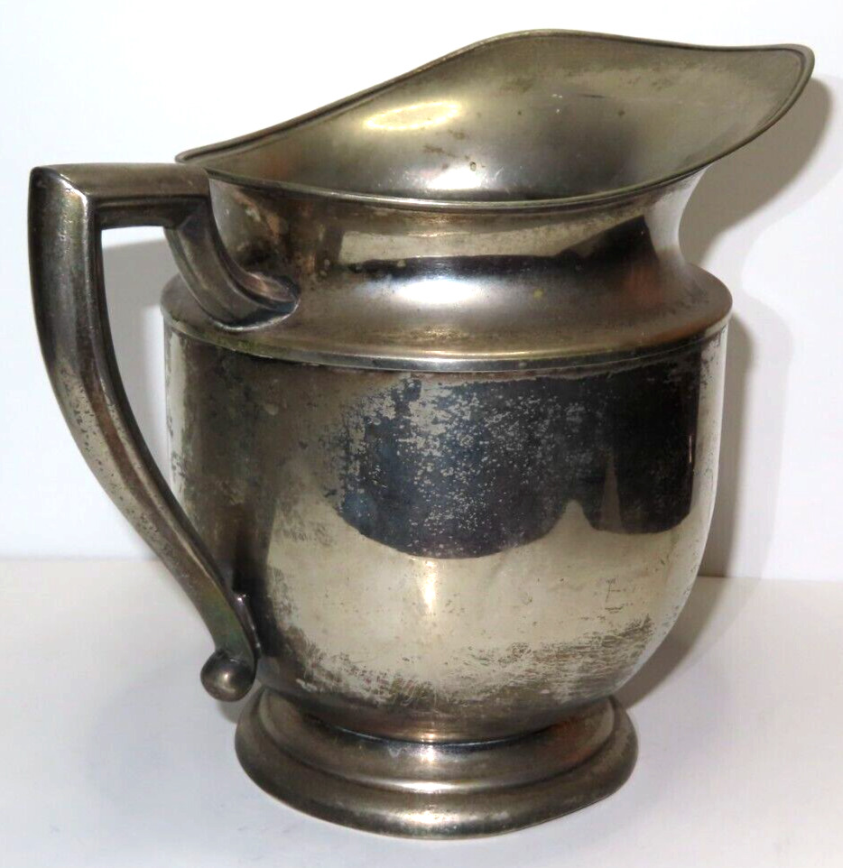 Antique Vintage E.P.N.S. Handled Water Pitcher WWC Silverplate 7.5\
