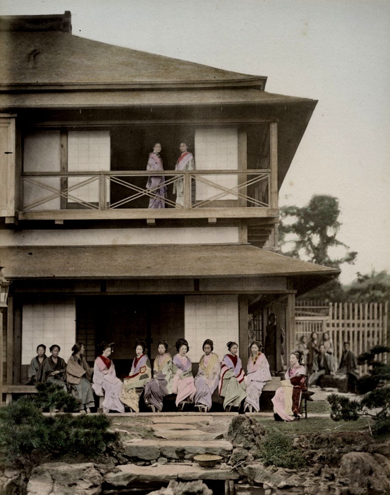 1880s JAPAN Tokyo Brothel PHOTO  (169-y)