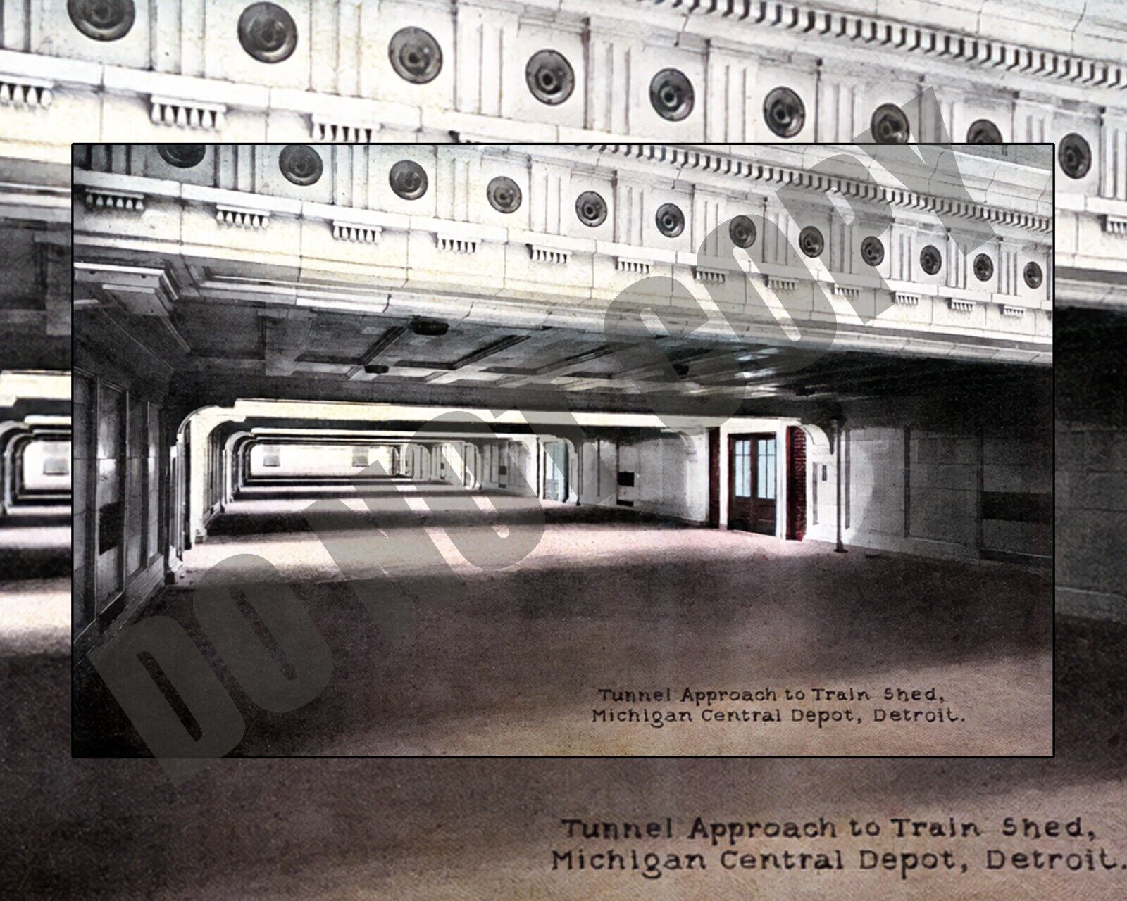 Tunnel Corridor To Train Shed Michigan Central Railroad Station 8x10 Photo