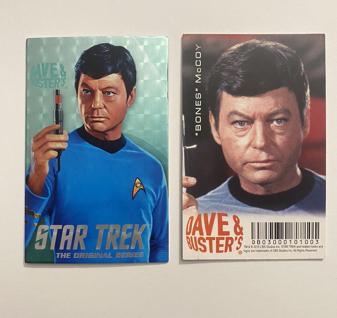 Dave and Busters Star Trek Arcade Cards