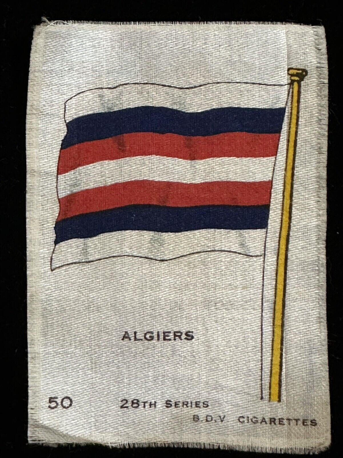 Naval Ensign of French Algeria (1848–1910) Tobacco Silk BDV Cigartettes c.1914