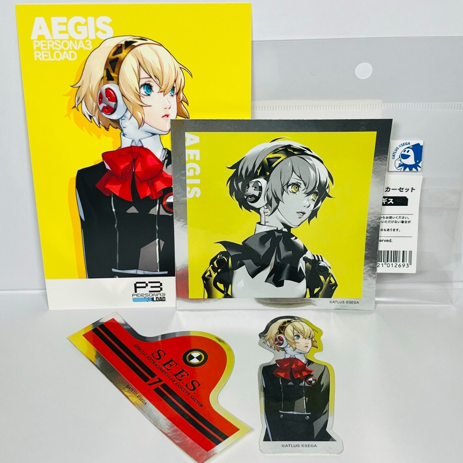 Aigis Persona 3 Reload Sticker + Postcard Set Bundle Official Brand New