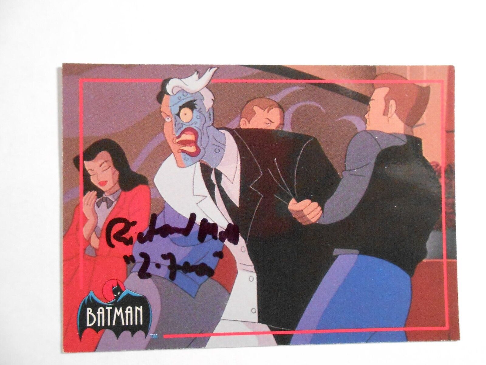 Richard Moll 1993 Batman Animated Series Trading Card #107 Signed Auto Autograph