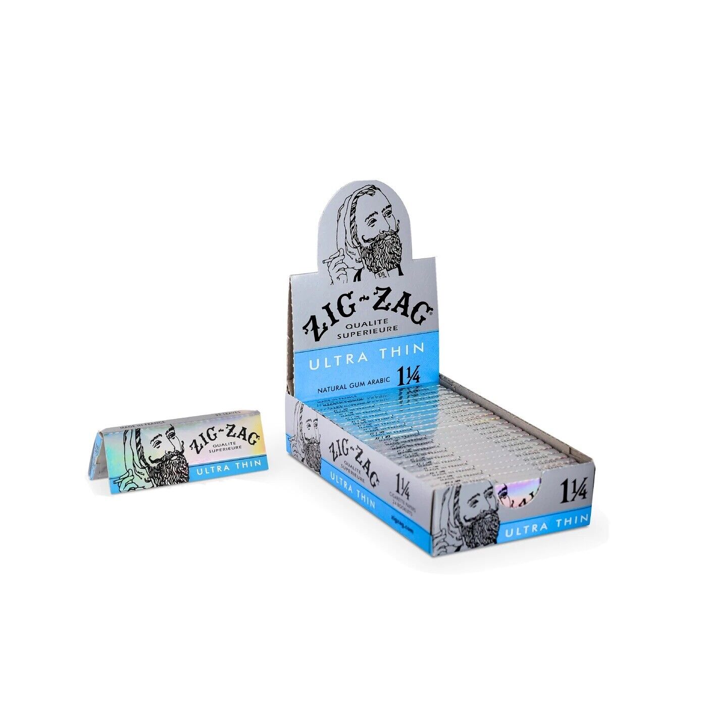 Zig Zag Ultra Thin 1 1/4 Rolling Papers Full Box 24x Booklets 32 Leaves