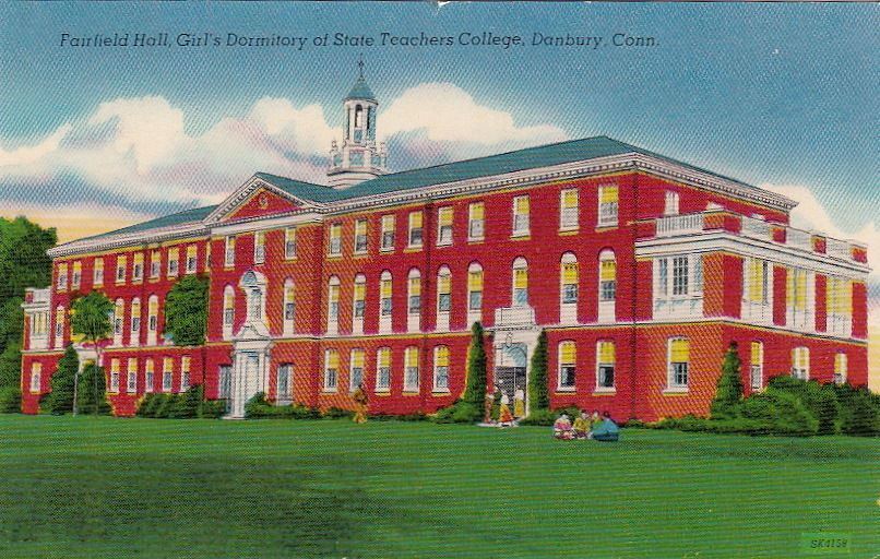  Postcard Fairfield Hall Girl\'s Dormitory State Teachers College Danbury CT 