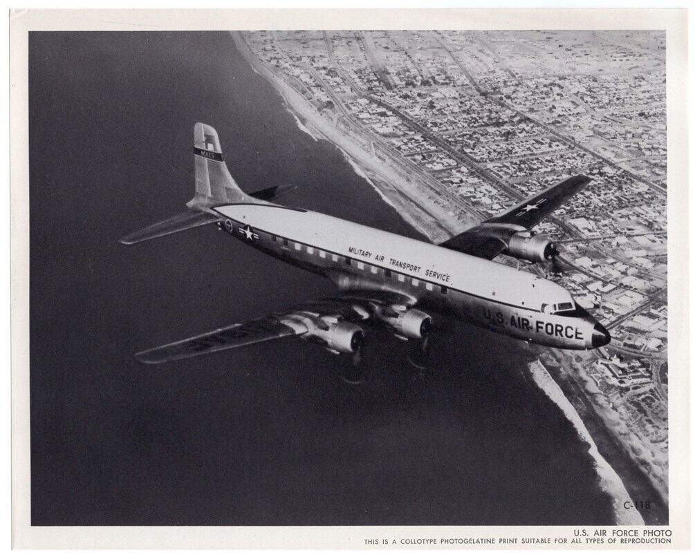 1963 USAF MATS C-118 Transport 8x10 Collotype News Photo