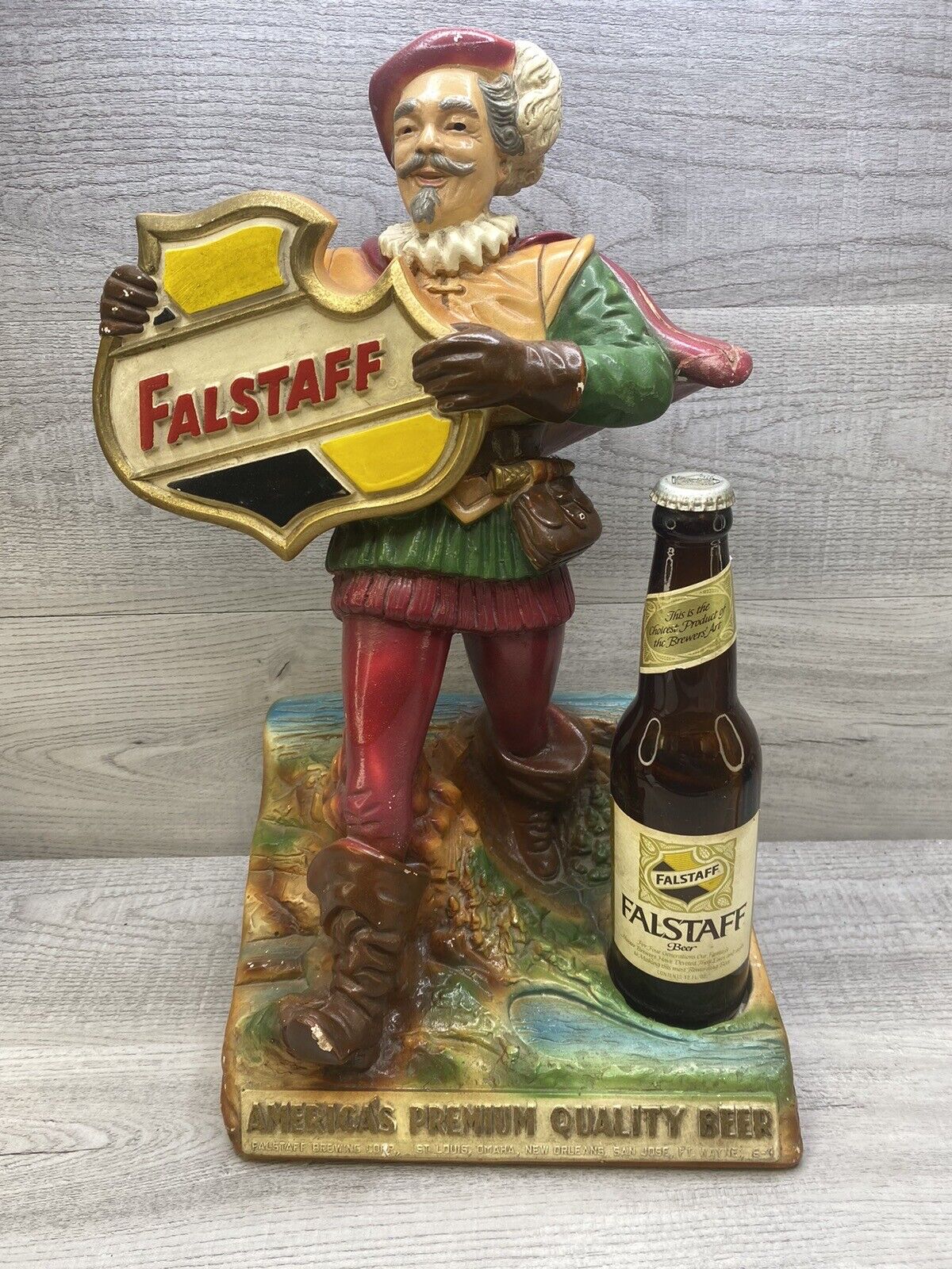 Falstaff Beer Sir John Statue Vintage Ceramic Man Cave Collector Grail ￼Rare