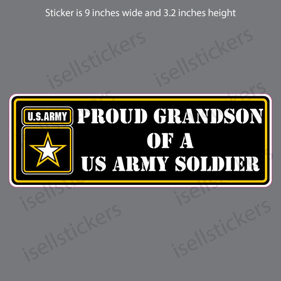 AR-2321 Proud Grandson of a Army Soldier Military Bumper Sticker Window Decal