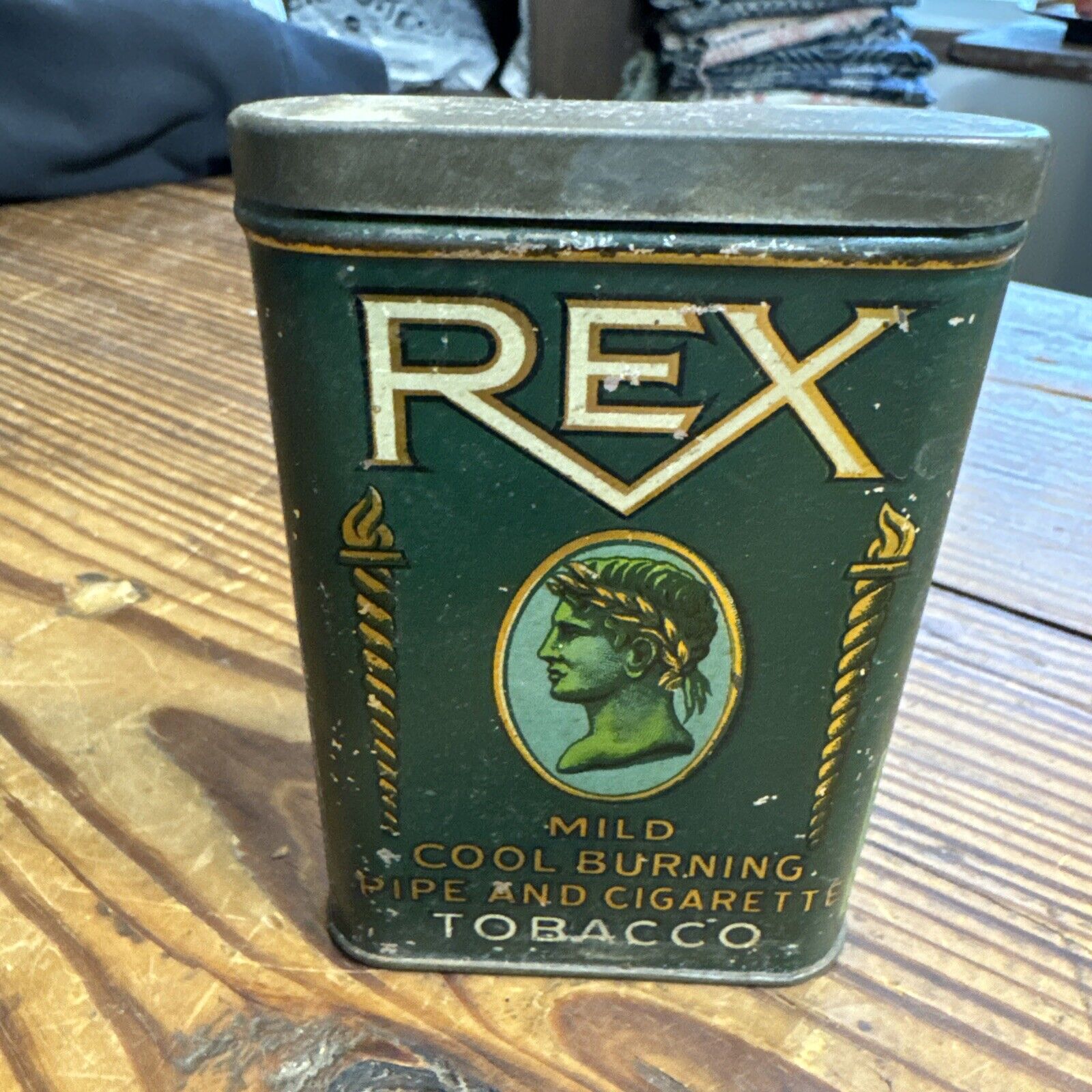EARLY HARD TO FIND REX TOBACCO POCKET TIN SPAULDING MERRICK CHICAGO ILLINOIS