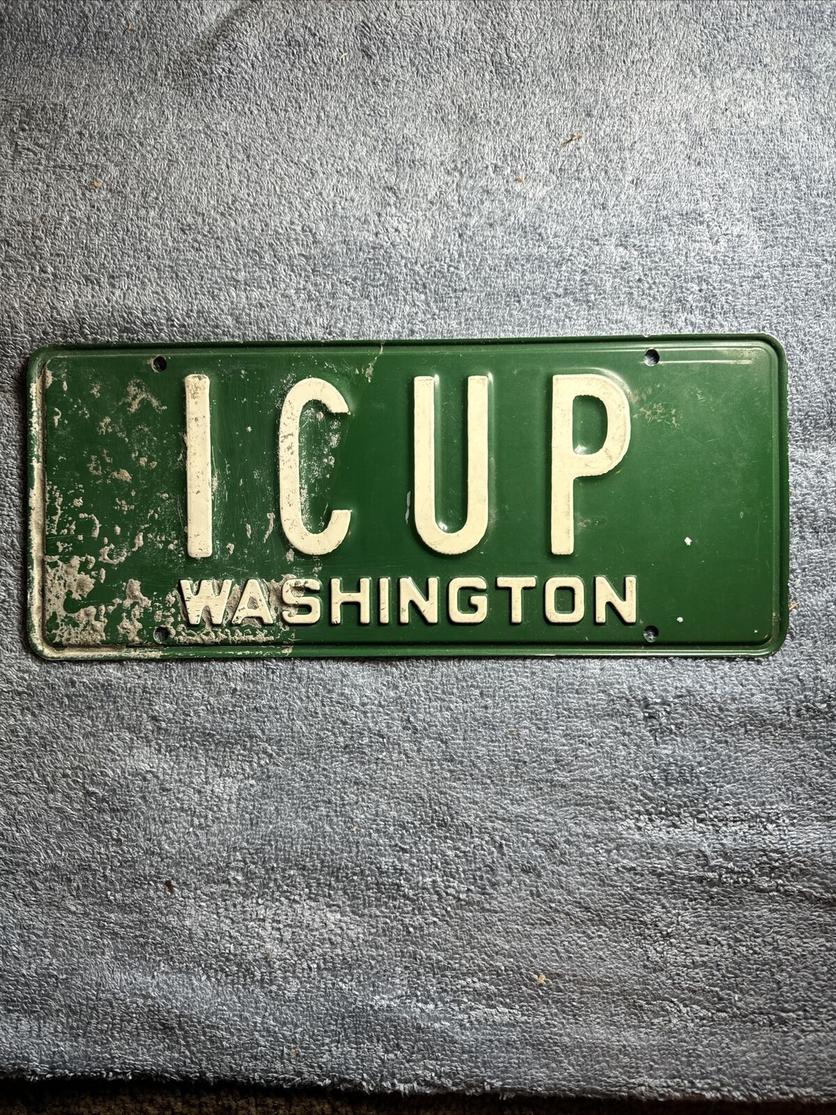 1954 Washington Prison Made Vanity License Plate. ICUP I See You Pee