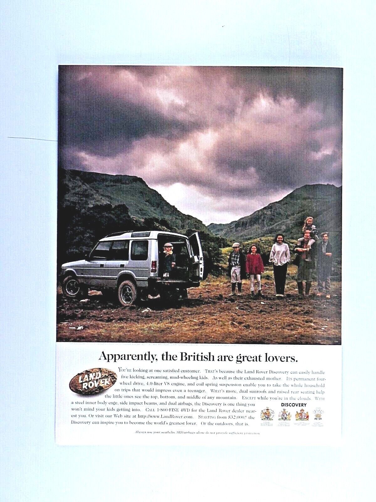 Land Rover 1997\\ VTG The British Are Great Lovers Original Print Ad