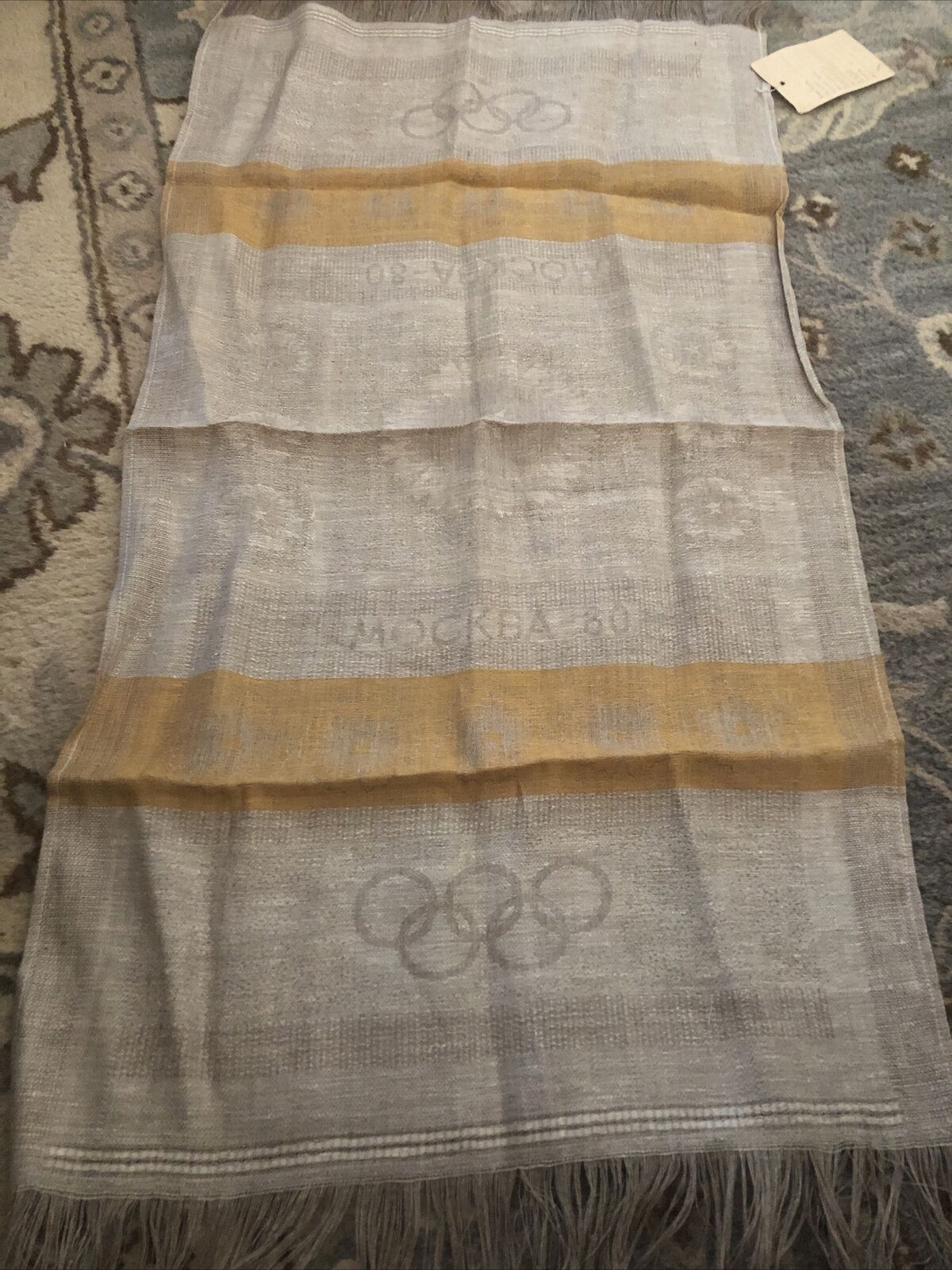 1980 Mockba Russia Olympics Textile Fringe Decorative Runner