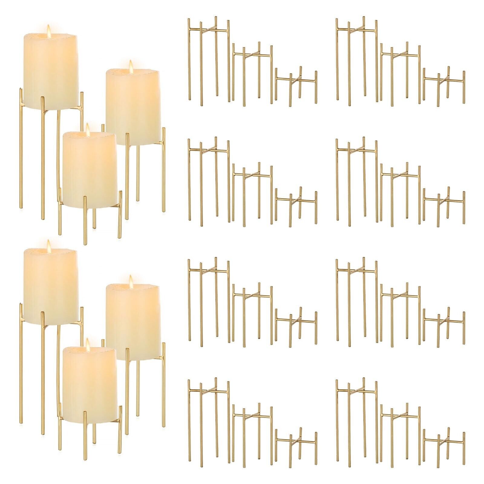 Sziqiqi Candles Holder Gold Candle Stand - 30 Pieces Metal Candleholders for ...