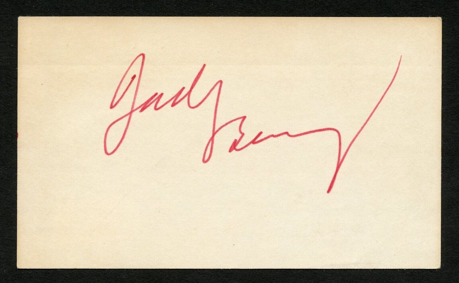 Jack Benny d1974 signed autograph Vintage 3x5 card Actor Comic \