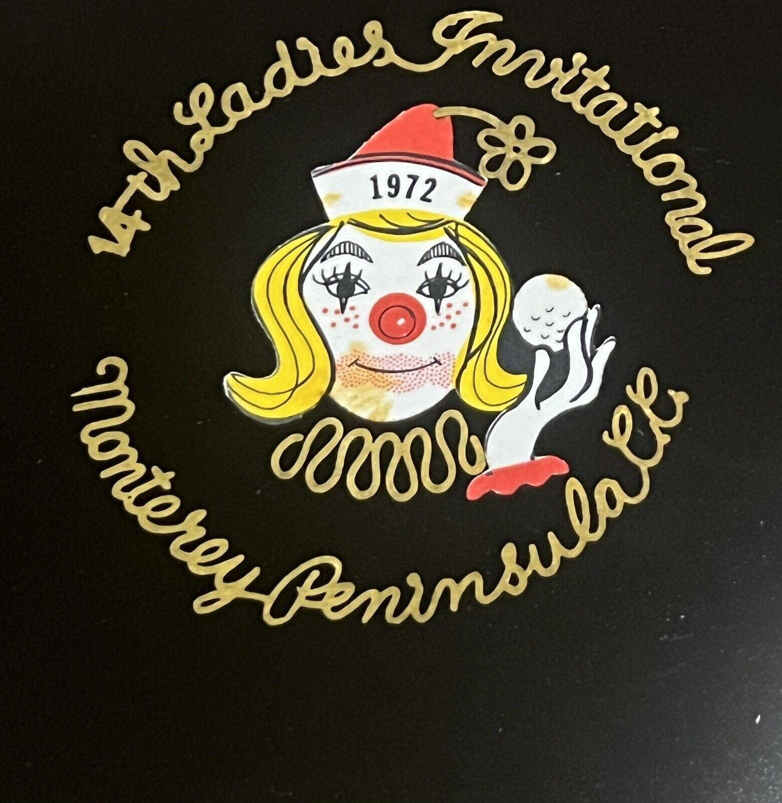 Vintage COUROC Clown Tray 1972 Ladies Invitational Monterey CC 12.5”x9.5” RARE