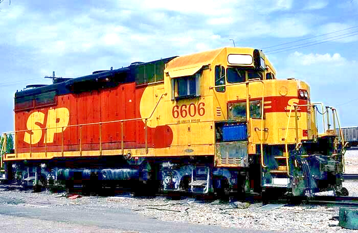 SP 6606 @ spokane, wa_aug 4, 1992_ORIGINAL TRAIN SLIDE