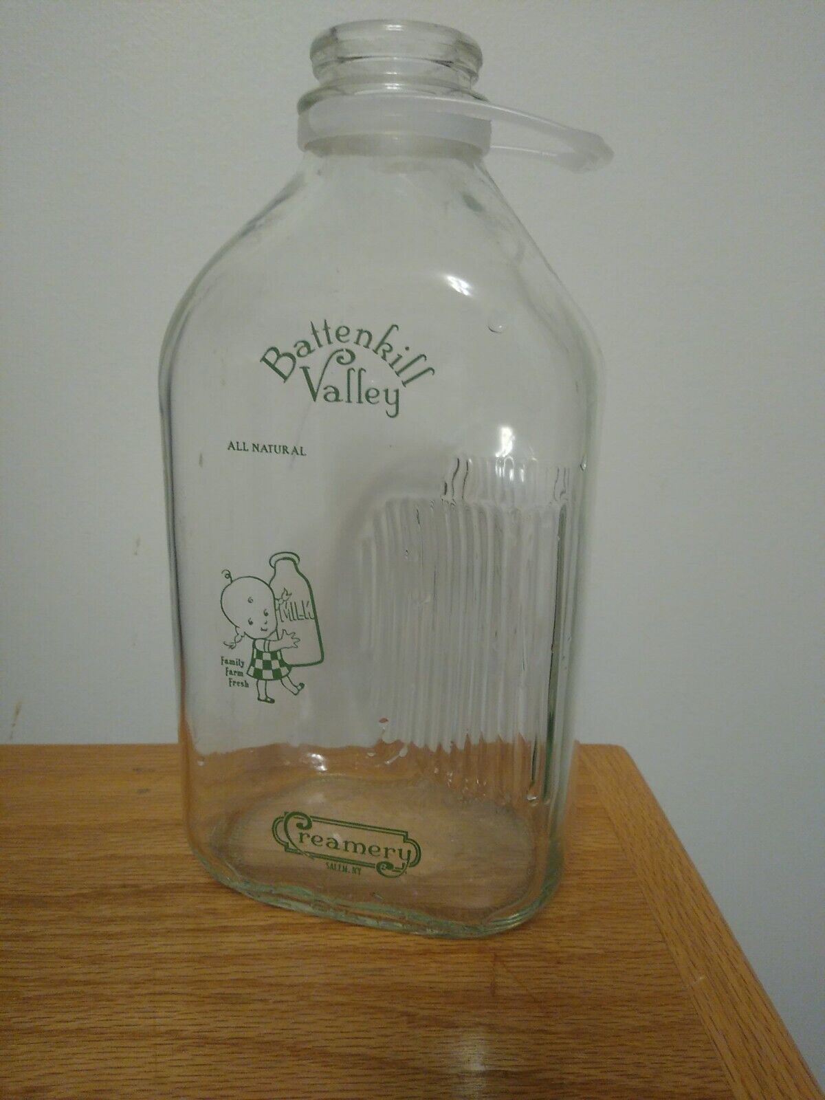 64 oz Glass Milk Bottle from Battenkill Creamery in Salem New York 
