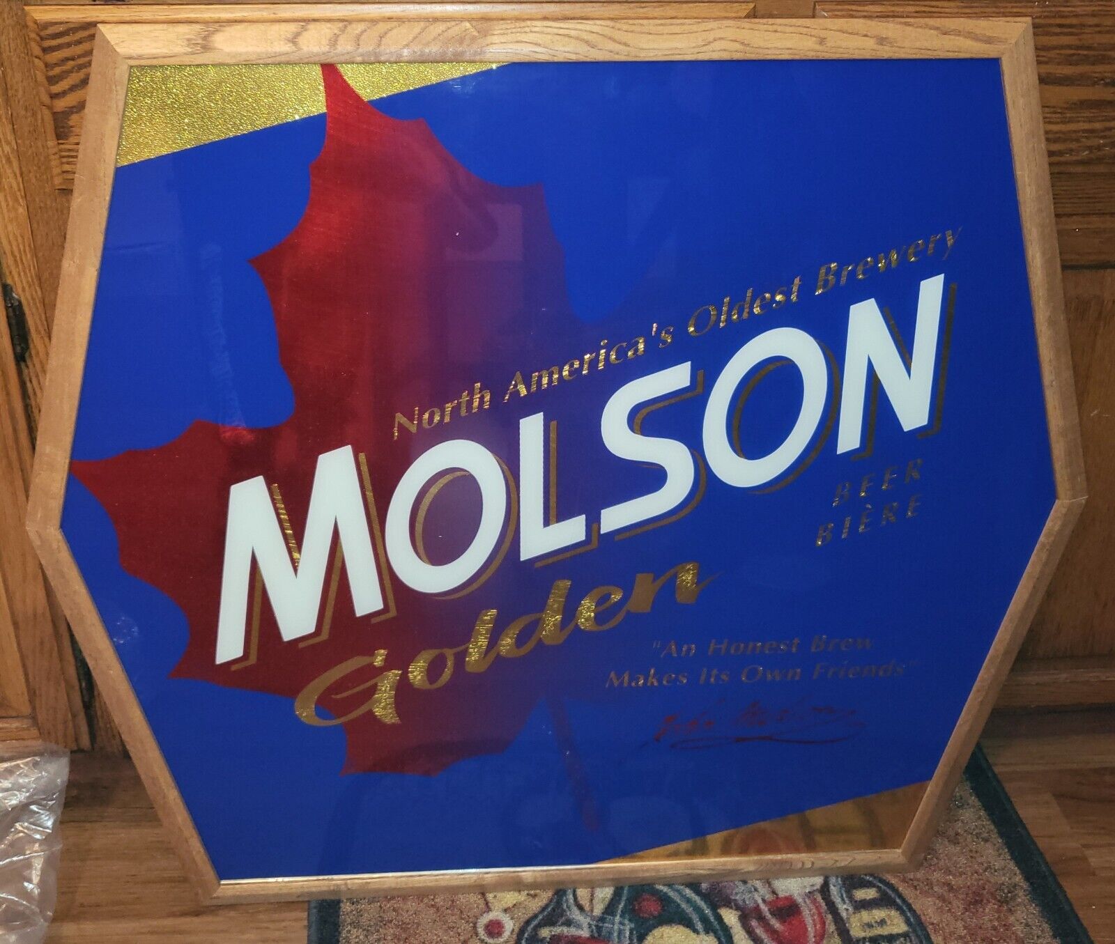 Large Vintage Molson Golden Beer Sign/Mirror 33”x 37” Brand New Never Hung inBox