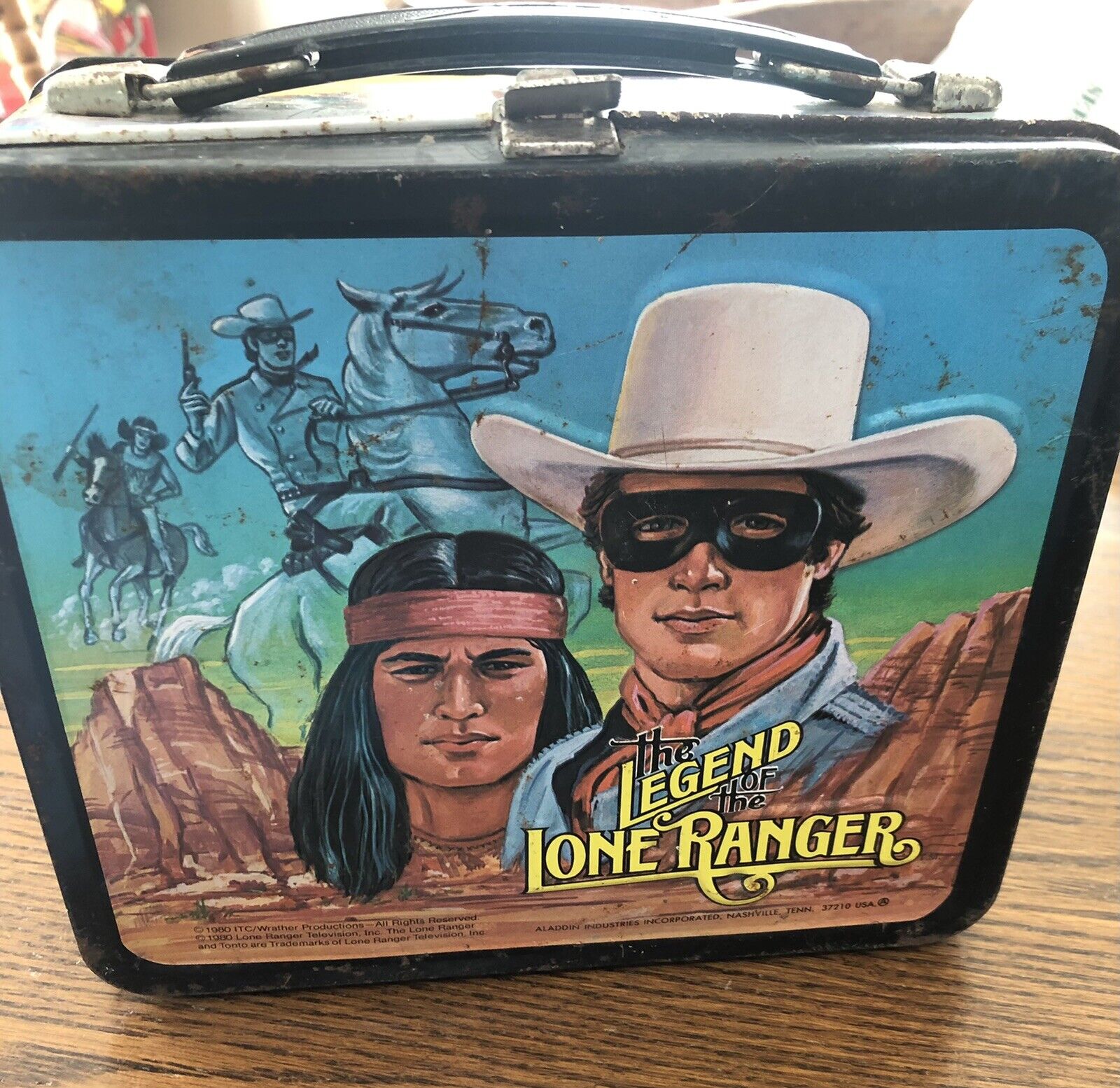 Vintage Aladdin 1980 the LEGEND OF THE LONE RANGER Metal Lunch Box