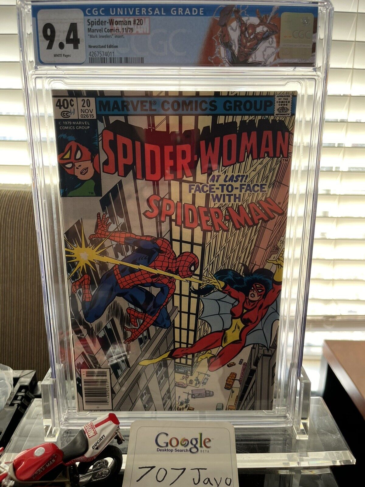 Spider-Woman #20 Mark Jewelers CGC 9.4 WP First Meeting with Spider-Man + Origin