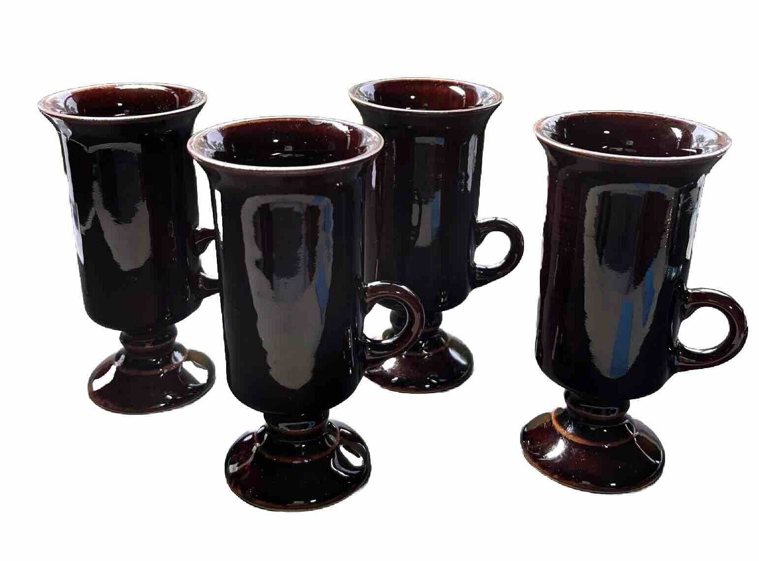 Rare Otagiri Japan Lot Of 4 Caramel Brown Irish Coffee Stoneware Mugs Cups