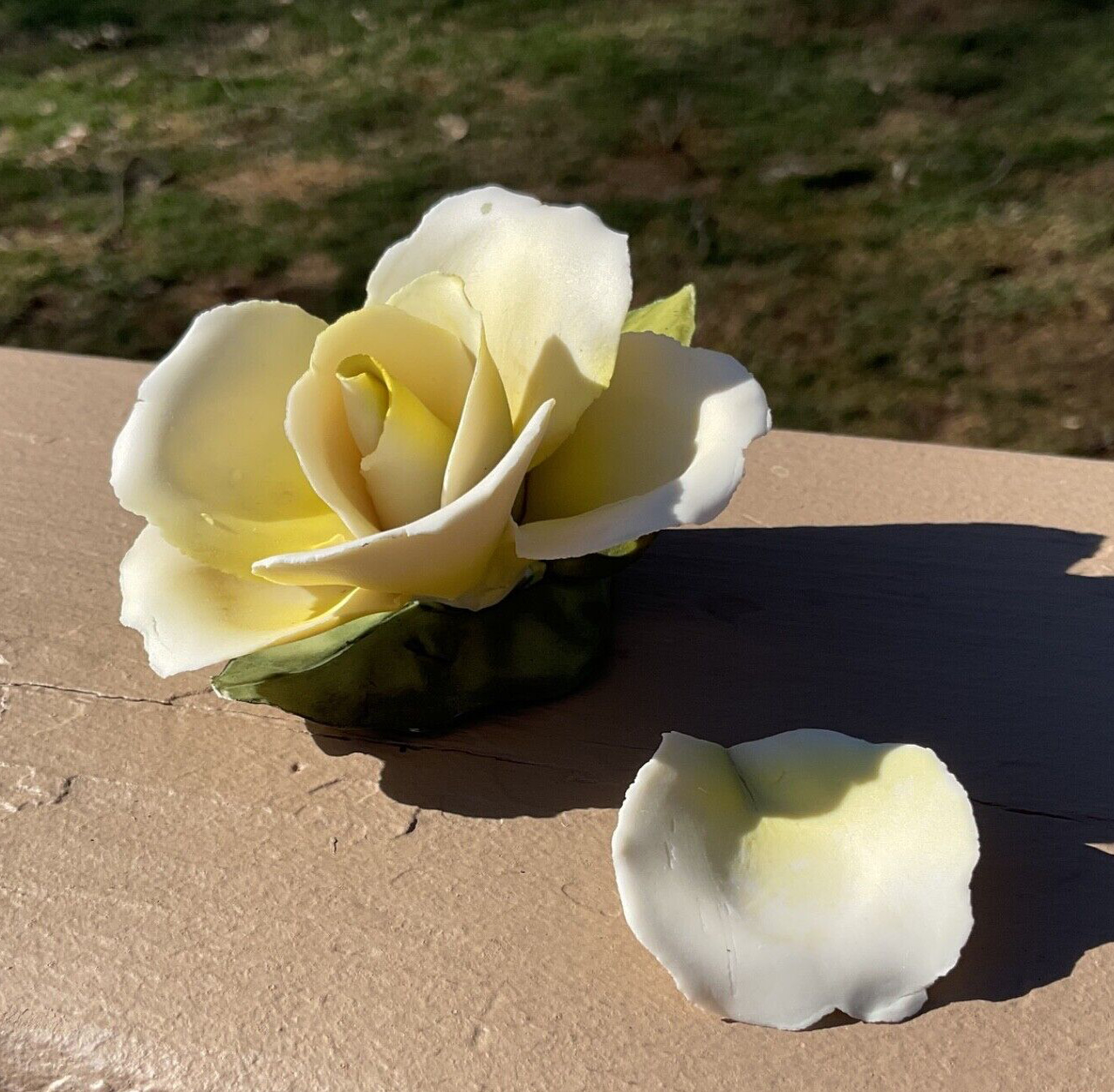 Capodimonte Style Yellow Rose Porcelain from Italy/Napoleon Ebeling & Reuss