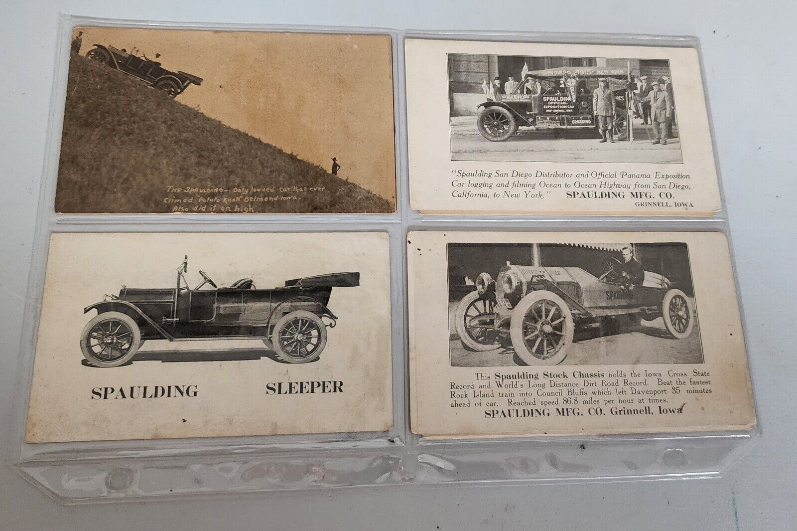6 Real Photo RPPC Early Automobile Spaulding Grinnell, Iowa Postcards Collection