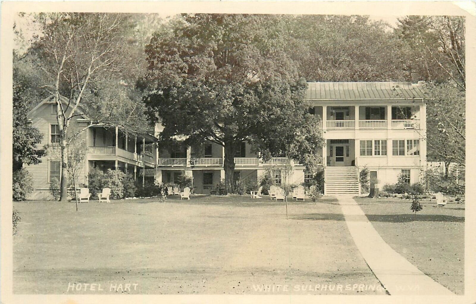 Postcard RPPC 1940s West Virginia White Sulphur Hotel Hart occupation WV24-4652