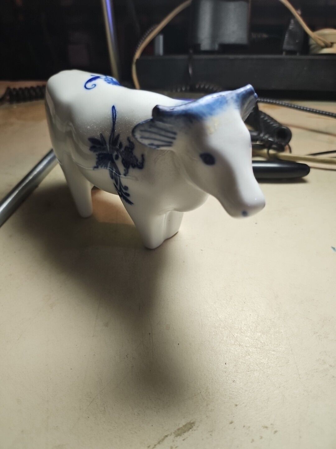 Delft porcelain cow Bohemia Blue White 5.5x3.5\