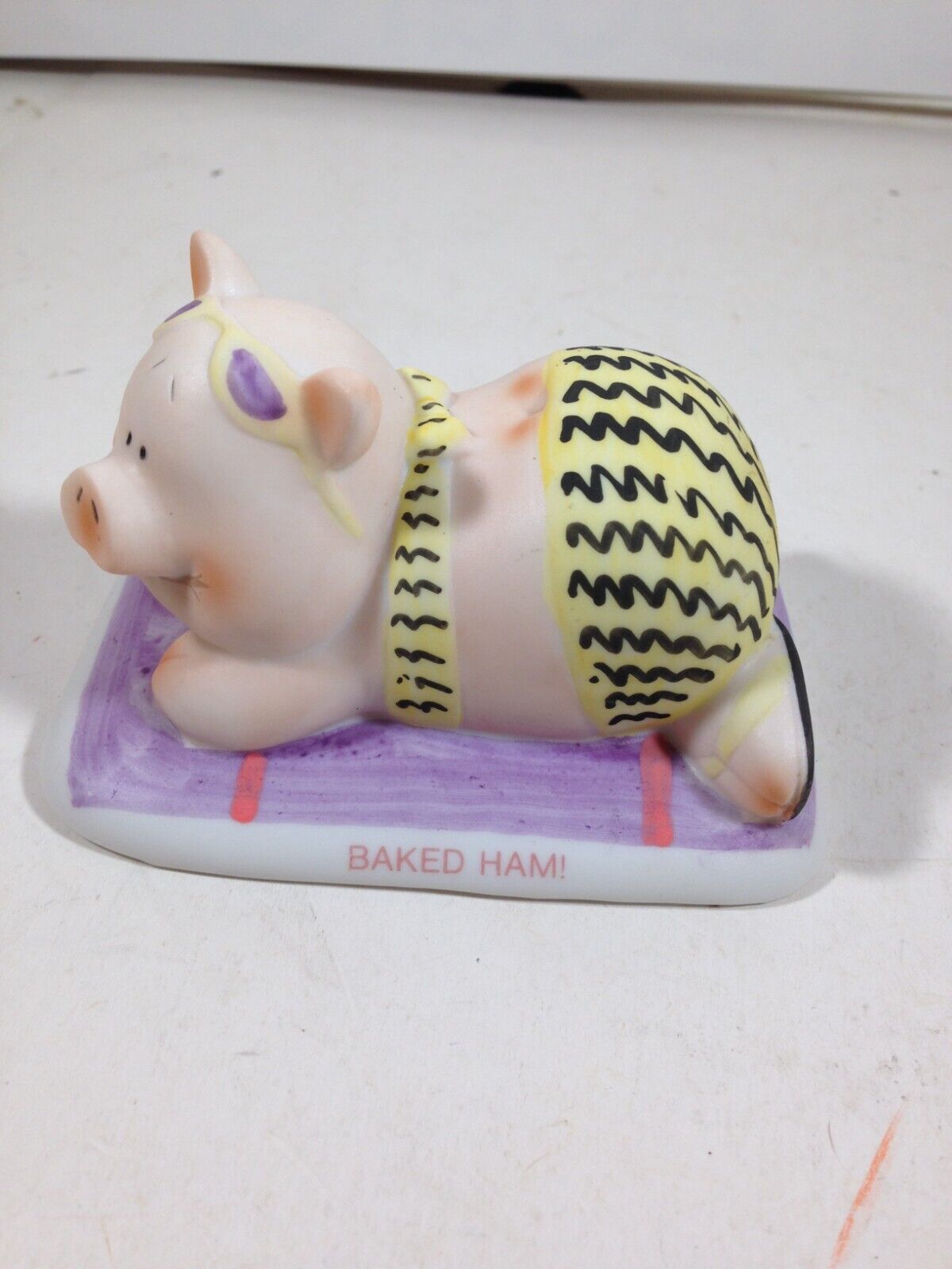 George Good Pig Figurine Baked Ham Sunbathing Pig Tales