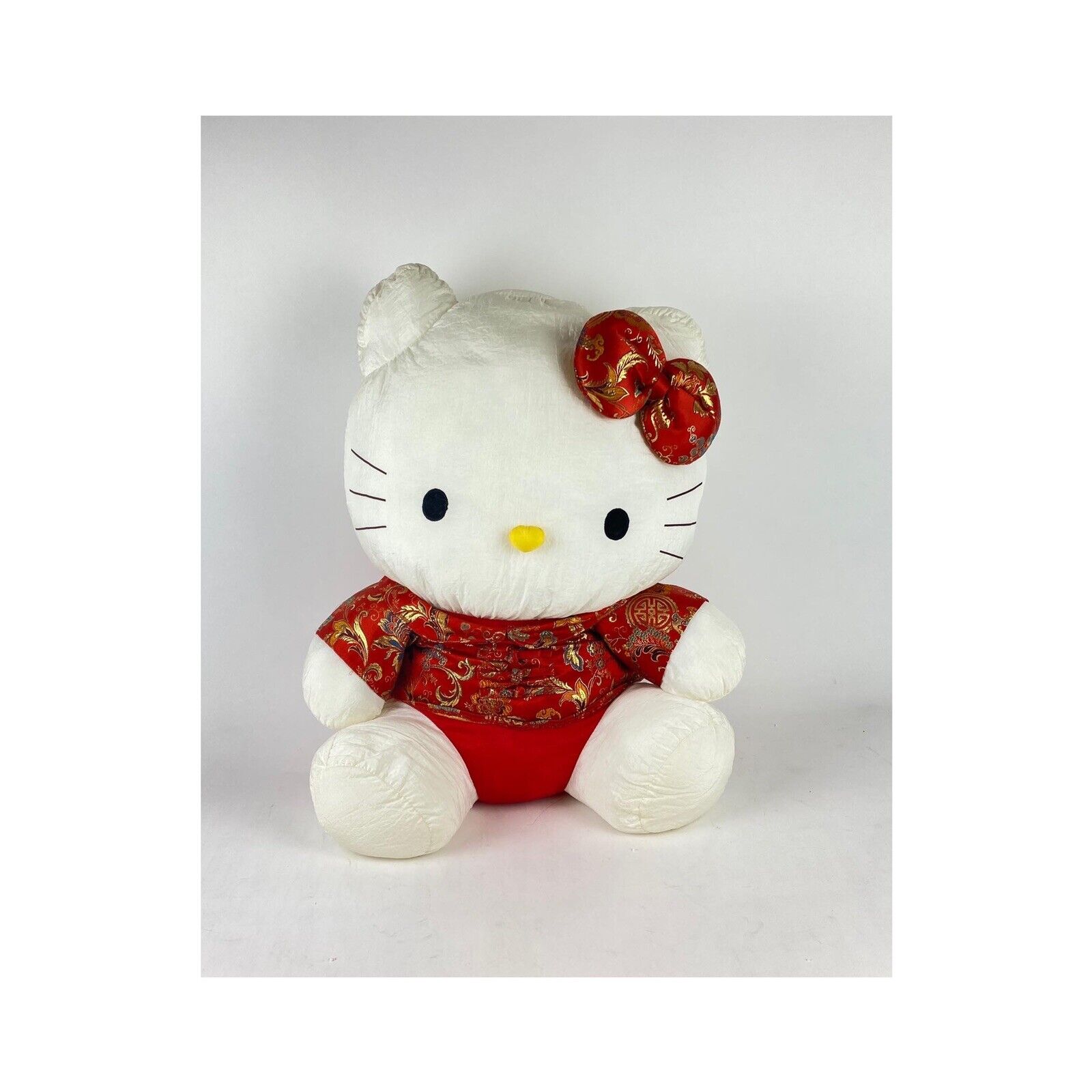 Rare Vintage Japan Sanrio Hello Kitty 19in Plush with Bag Red Bow 1996