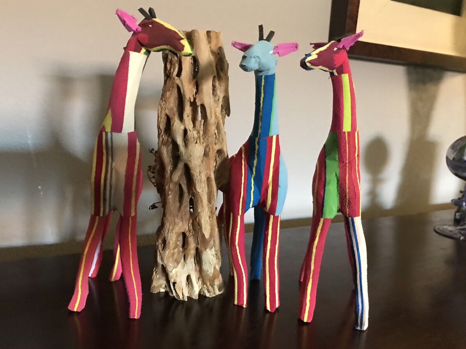 Ocean Sole 3 Recycled Flip Flop Giraffes 9”  Sculptures