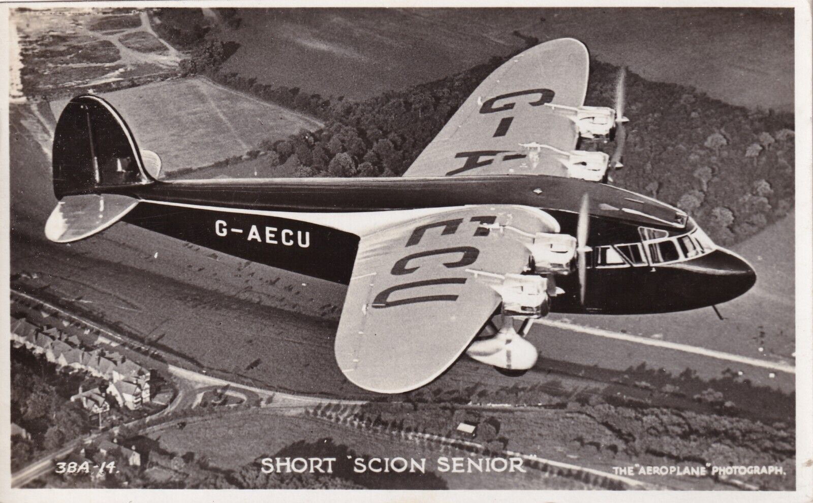 Vintage RPPC Postcard - Short Scion Senior Airplane - 1930\'s