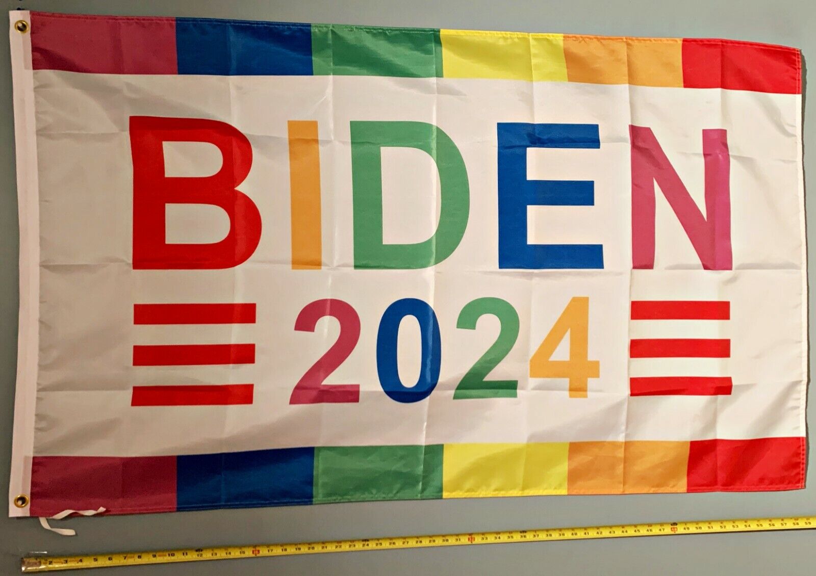 JOE BIDEN FLAG FREE USA SHIP Equality 2024 LGBTQ Love Rainbow Poster Sign 3x5'