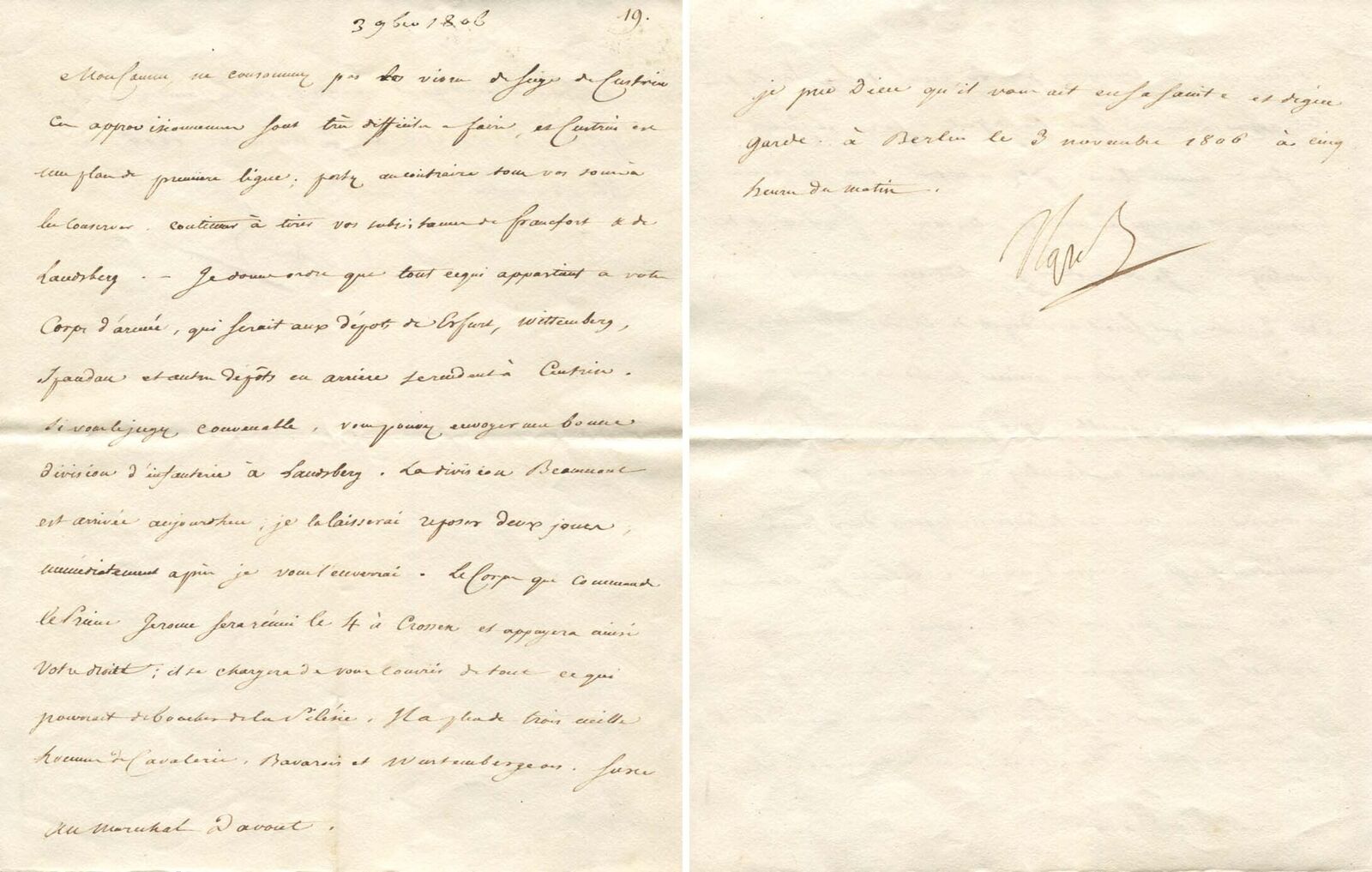 FRENCH LEADER Napoleon I. autograph, important letter signed