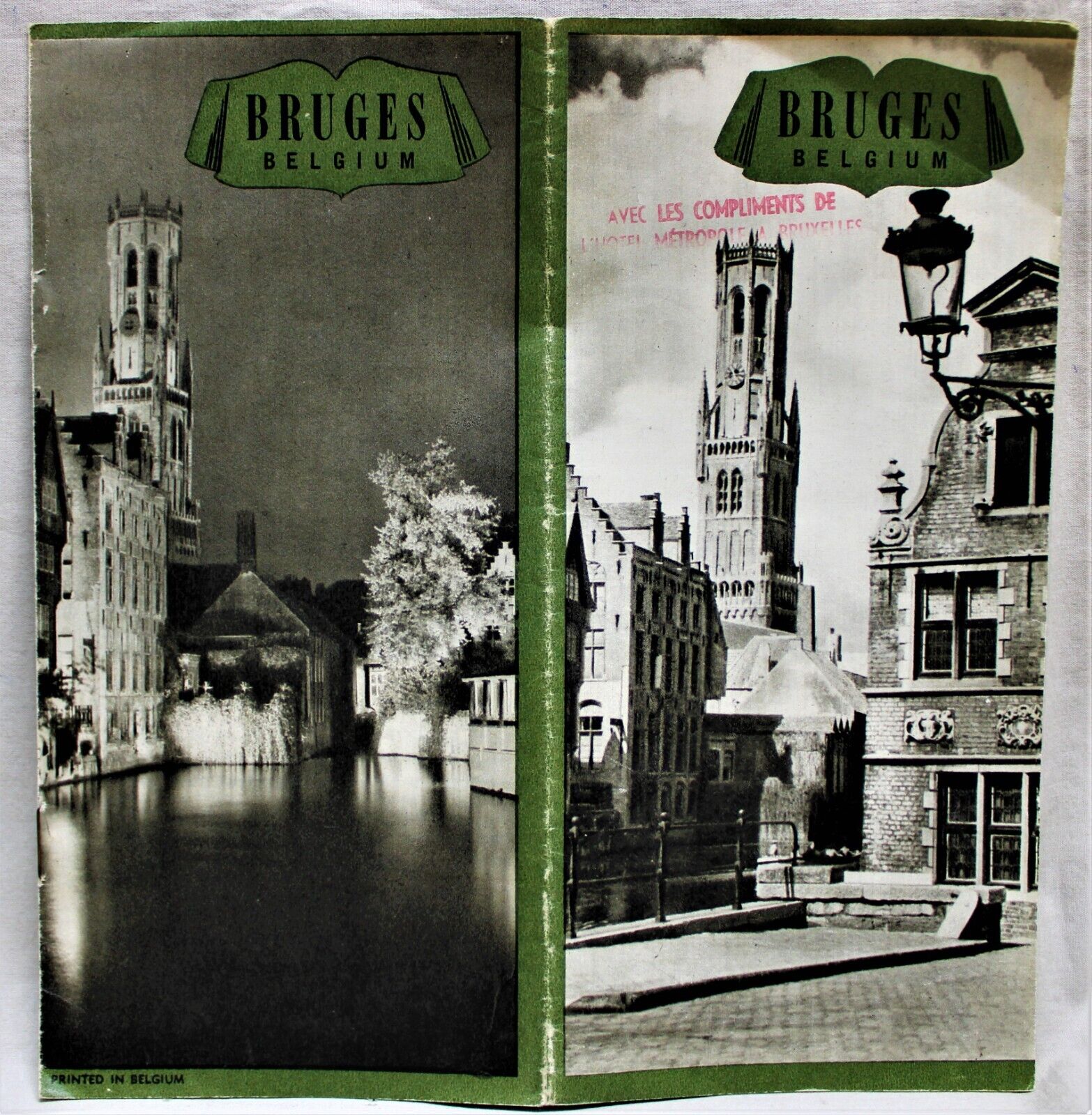 BRUGES BELGIUM SOUVENIR TOURISM ADVERTISING INFORMATIONAL BROCHURE 1950s VINTAGE