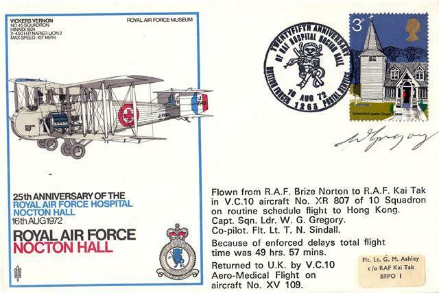 1972 RAF Museum 1st Series S10 - RAF Nocton Hall - Signed Sqd Ldr W G Gregory