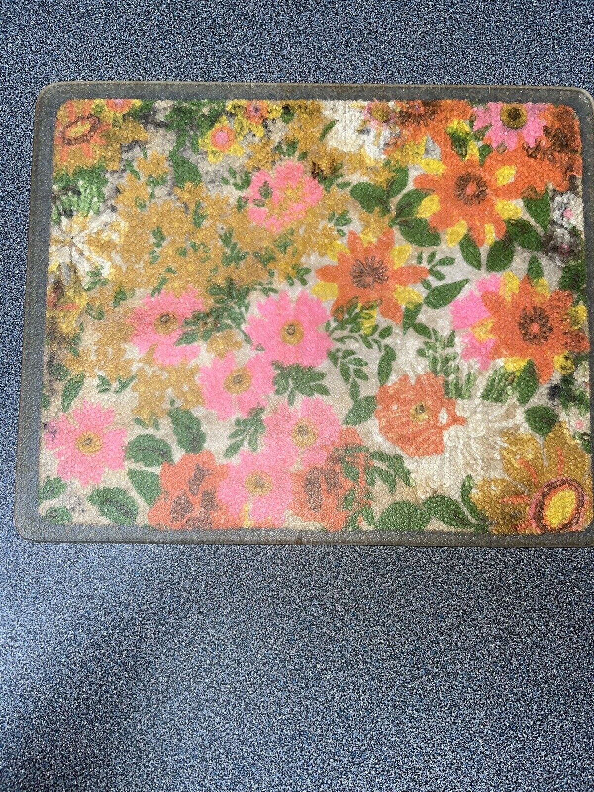 VTG 1960-70s Retro Cutting Board With Textured Surface, 11” x9”, & Cork Backing