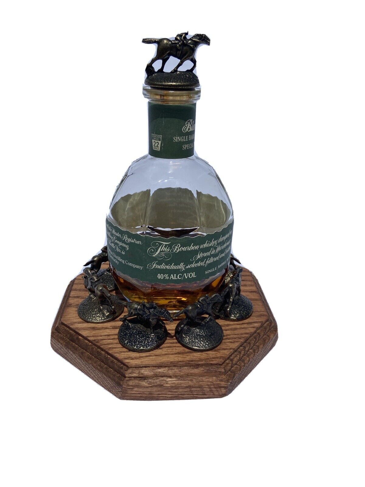 Blanton's Bourbon Cork Display Solid Oak With Light, Blantons, Whiskey