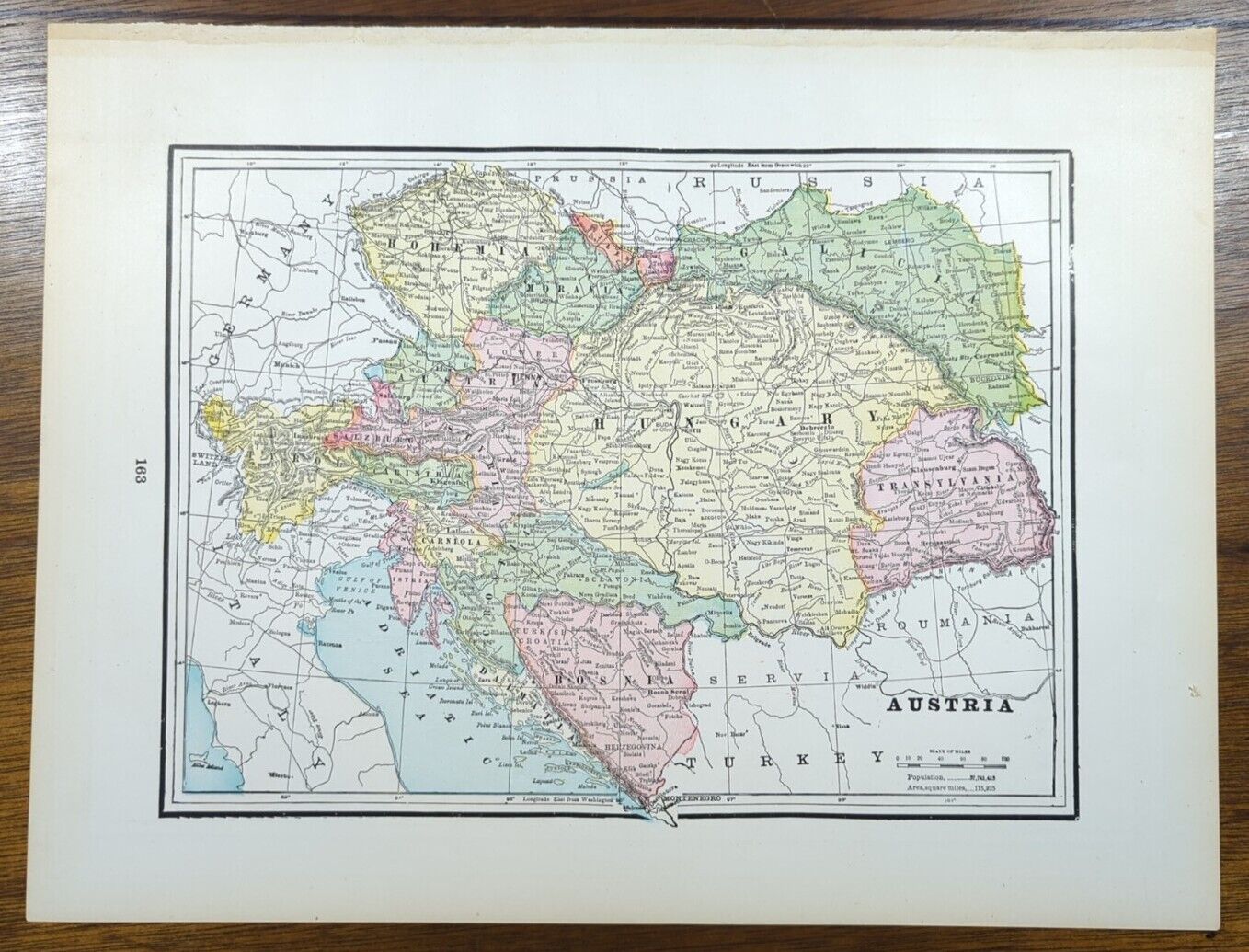 Vintage 1896 AUSTRIA Map 14
