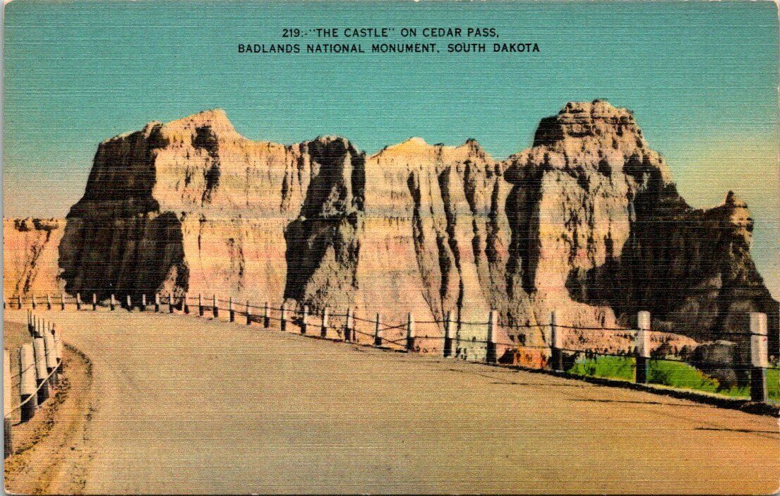 c1940s The Castle Cedar Pass Badlands Black Hills South Dakota Vintage Postcard