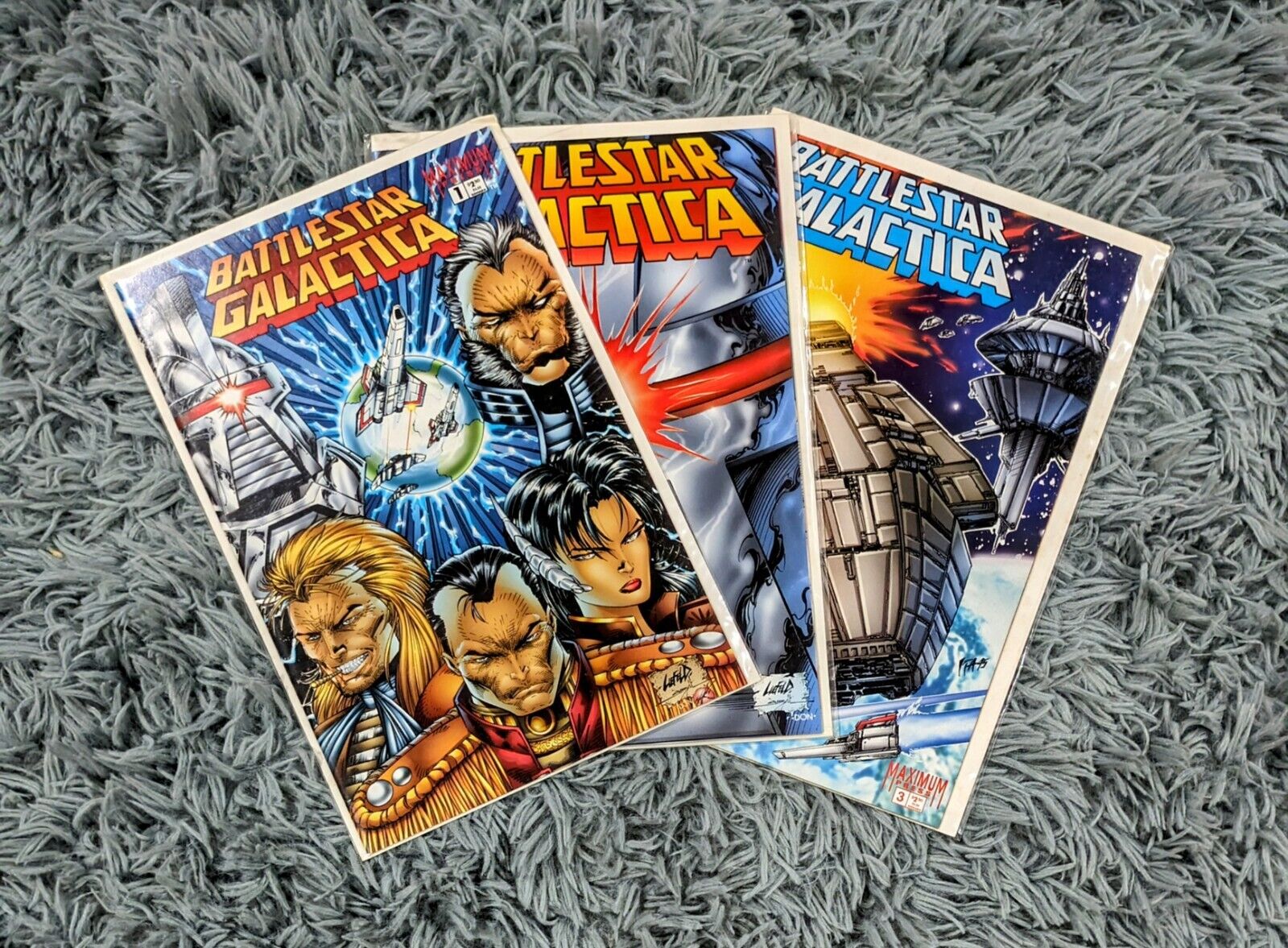 Maximum Press Battlestar Galactica 1995 Lot Run of Issues #1-3 Comic Books